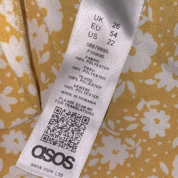Asos yellow floral top size 22 - Picture 7 of 8